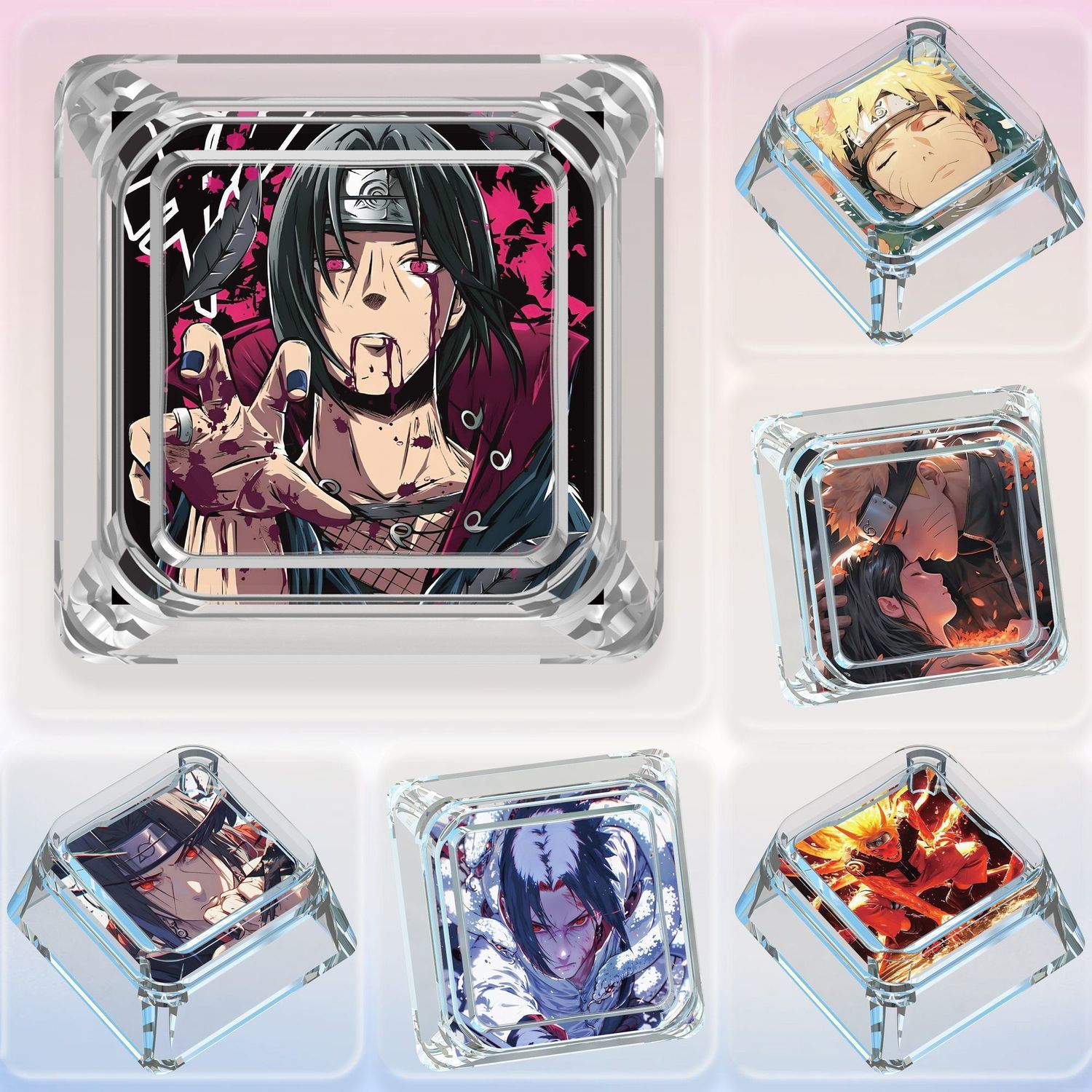 Gaming Keyboard Mechanical - Naruto keycap, Uzumaki Naruto, transparent mechanical