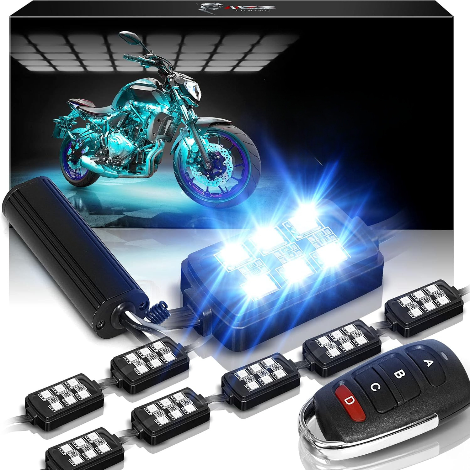 8Pcs Motorcycle LED Light Kit, – Rgb Underglow Strip recenzja i cena