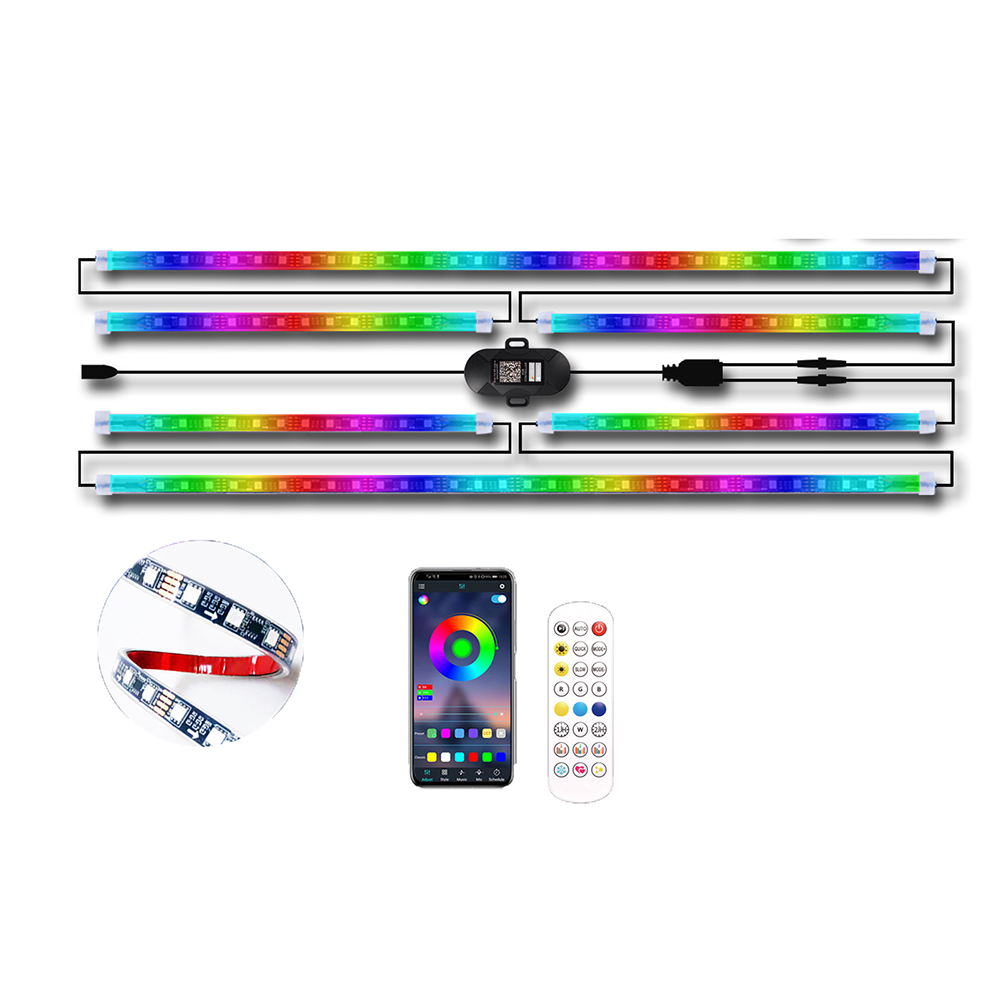 6pcs Dream Color LED Car Under – Rgb Underglow Strip recenzja i cena