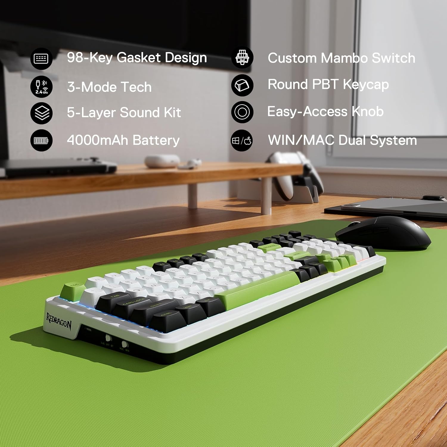 Redragon K686 PRO 98 Keys Wire – Gaming Keyboard No Noise recenzja i cena