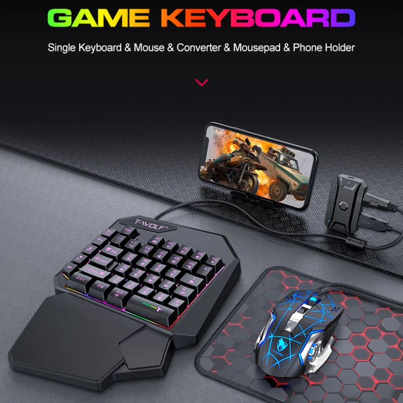 T-WOLF TF900 One Handed Keyboa – Gaming Keyboard Mobile recenzja i cena