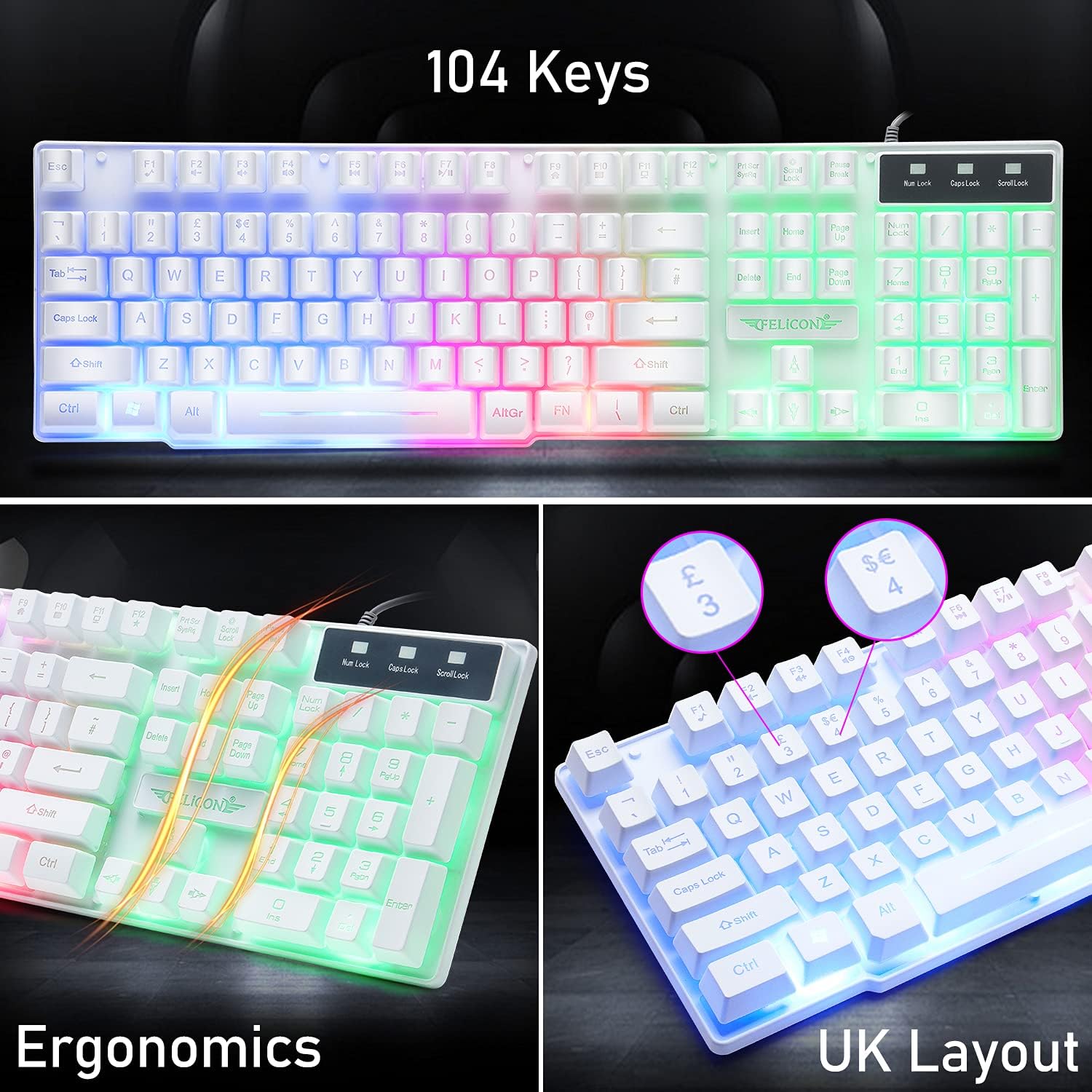MAMBASNAKE T11 UK 100% Gaming  – Gaming Keyboard Mouse And Headset Combo recenzja i cena