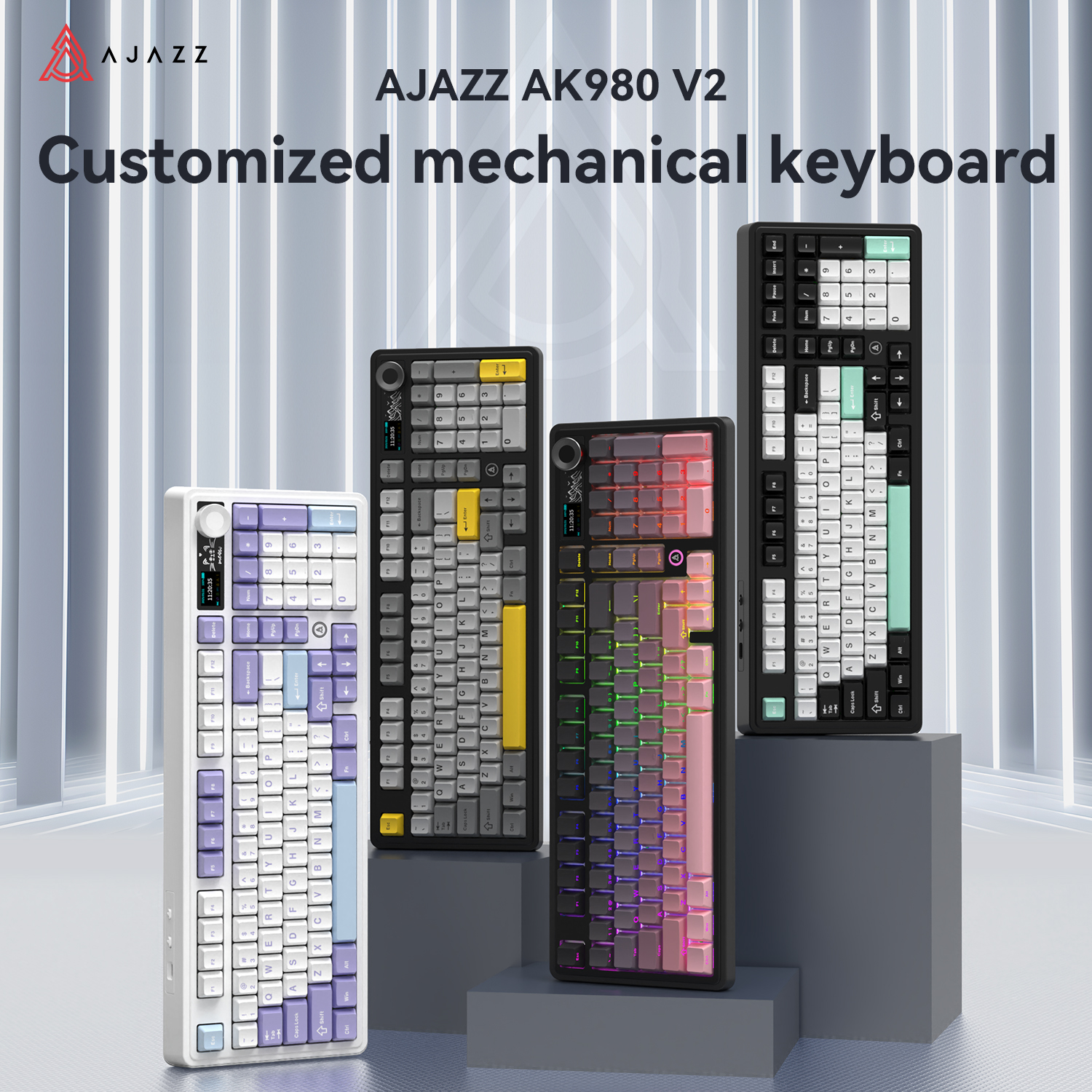 AJAZZ AK980 V2 Three-mode Wire – Gaming Keyboard No Noise recenzja i cena