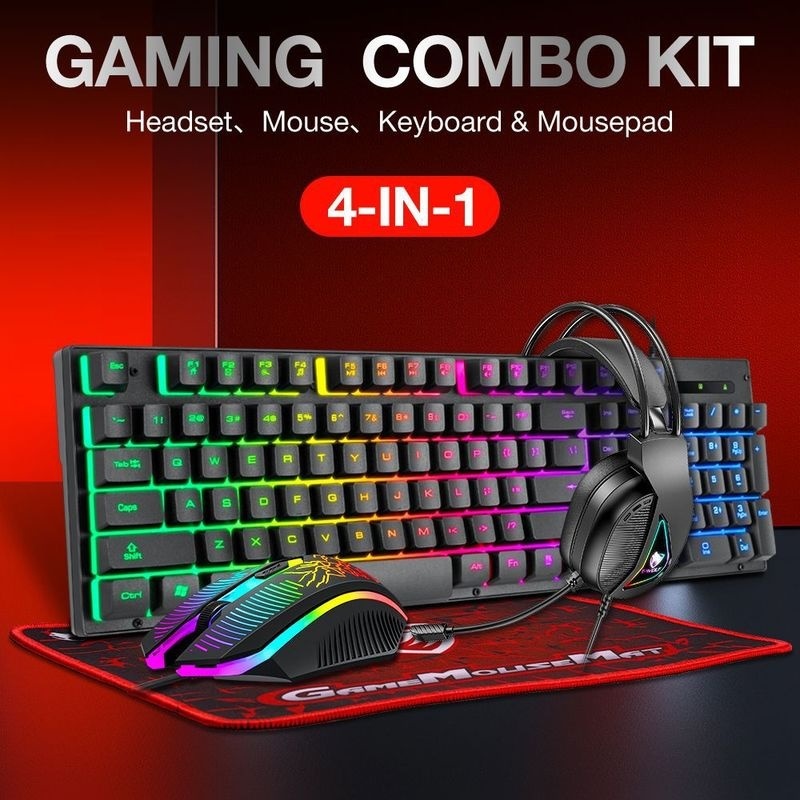 Bestseller T-Wolf Tf400 4 In 1 – Gaming Keyboard Mouse And Headset Combo recenzja i cena