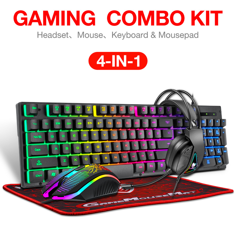Bestseller T-Wolf Tf400 4 In 1 – Gaming Keyboard Mouse And Headset Combo recenzja i cena