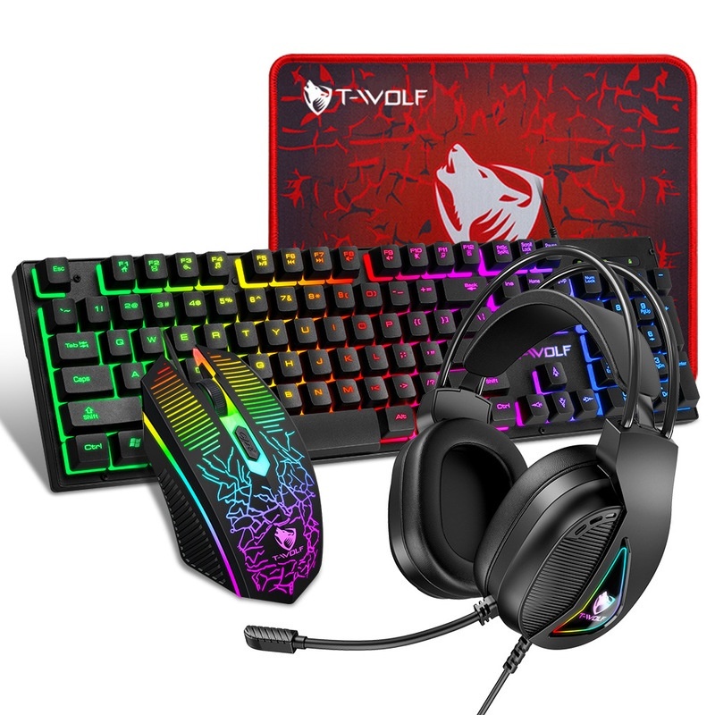 Bestseller T-Wolf Tf400 4 In 1 – Gaming Keyboard Mouse And Headset Combo recenzja i cena