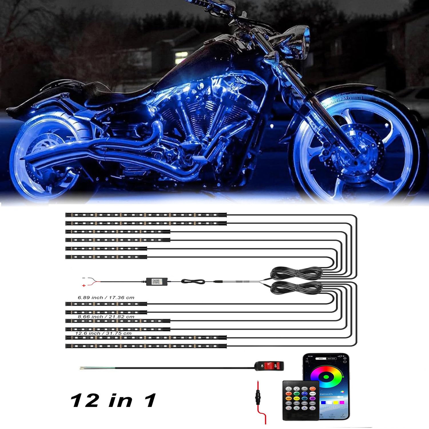 12in1 New Motorcycle Atmospher – Rgb Underglow Strip recenzja i cena