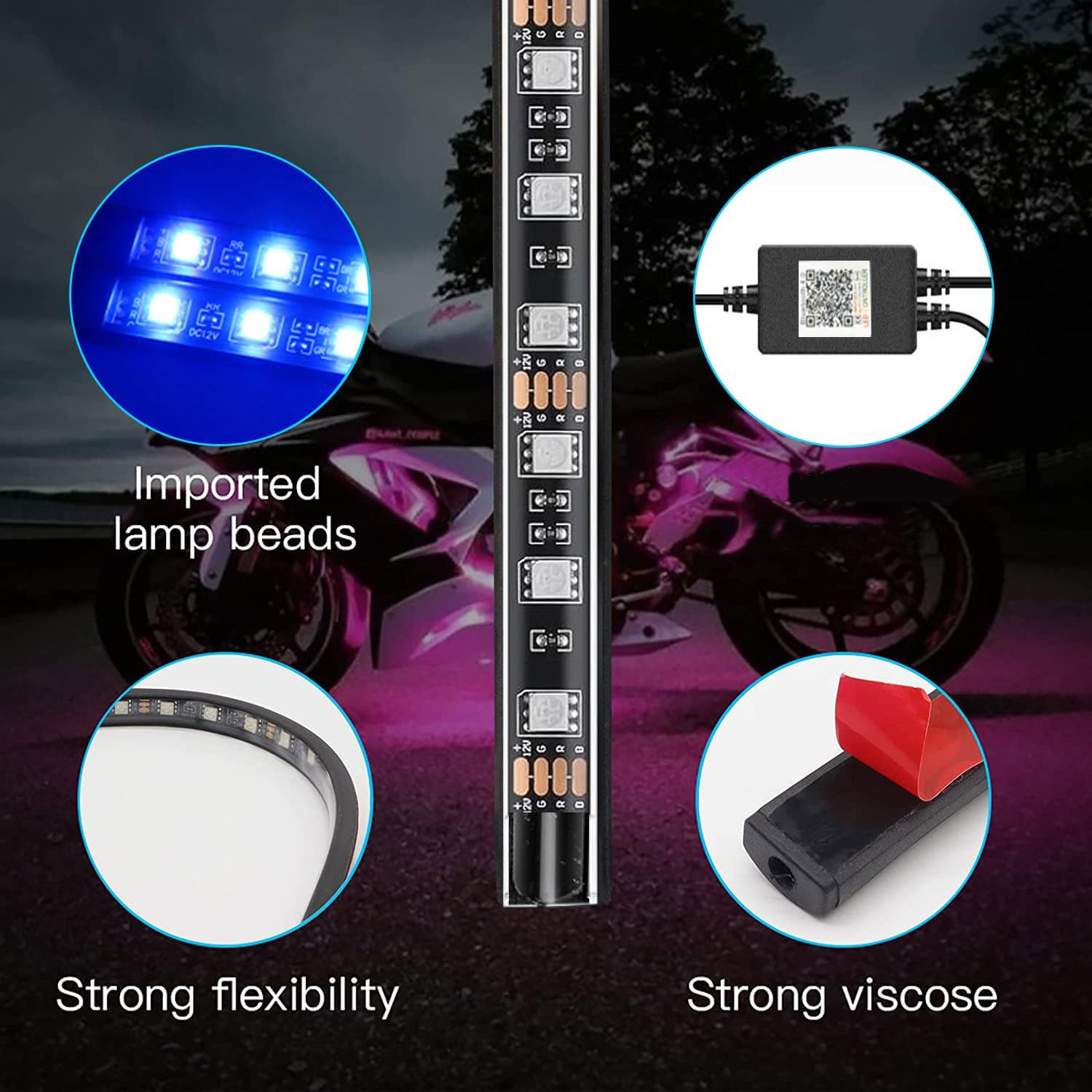 12in1 New Motorcycle Atmospher – Rgb Underglow Strip recenzja i cena