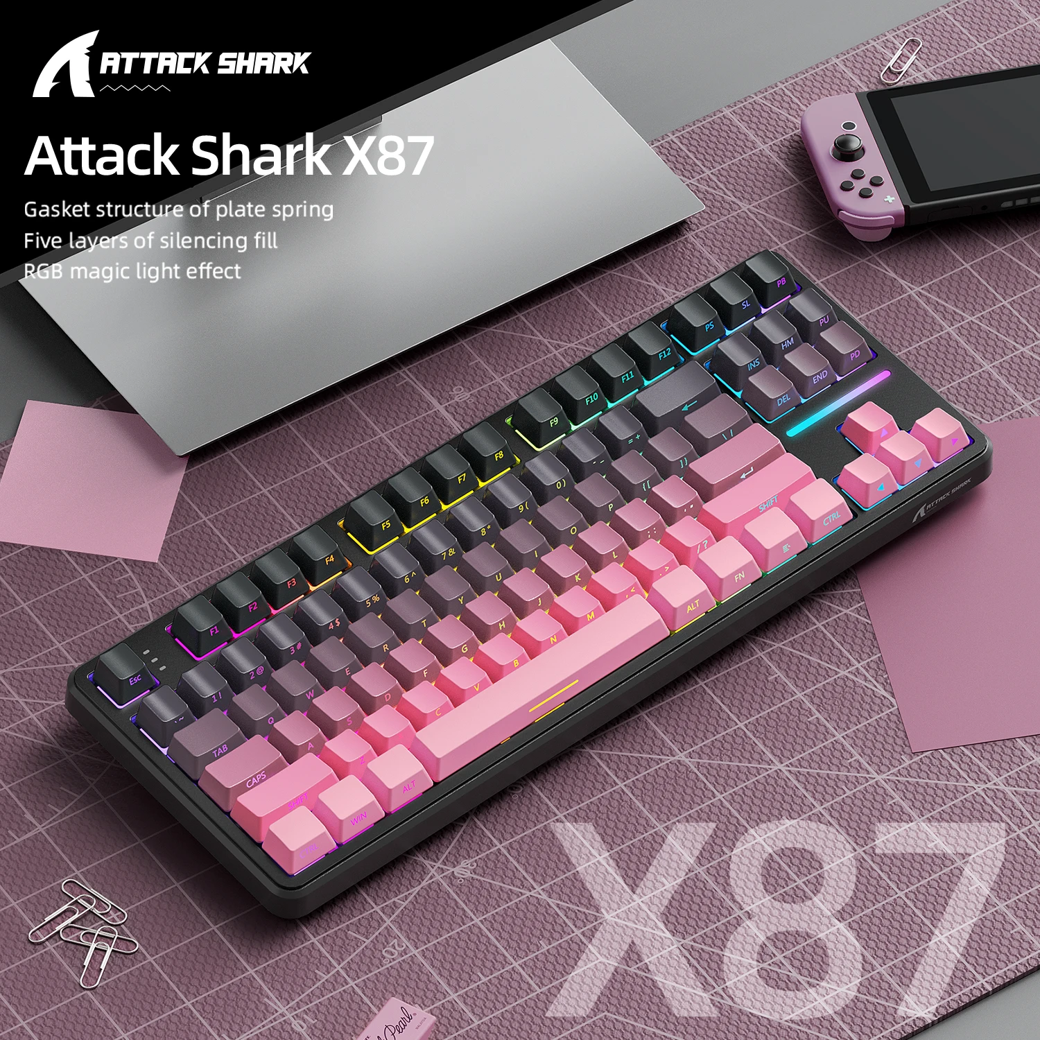Attack Shark X87 Macro Drive G – Gaming Keyboard Mechanical recenzja i cena