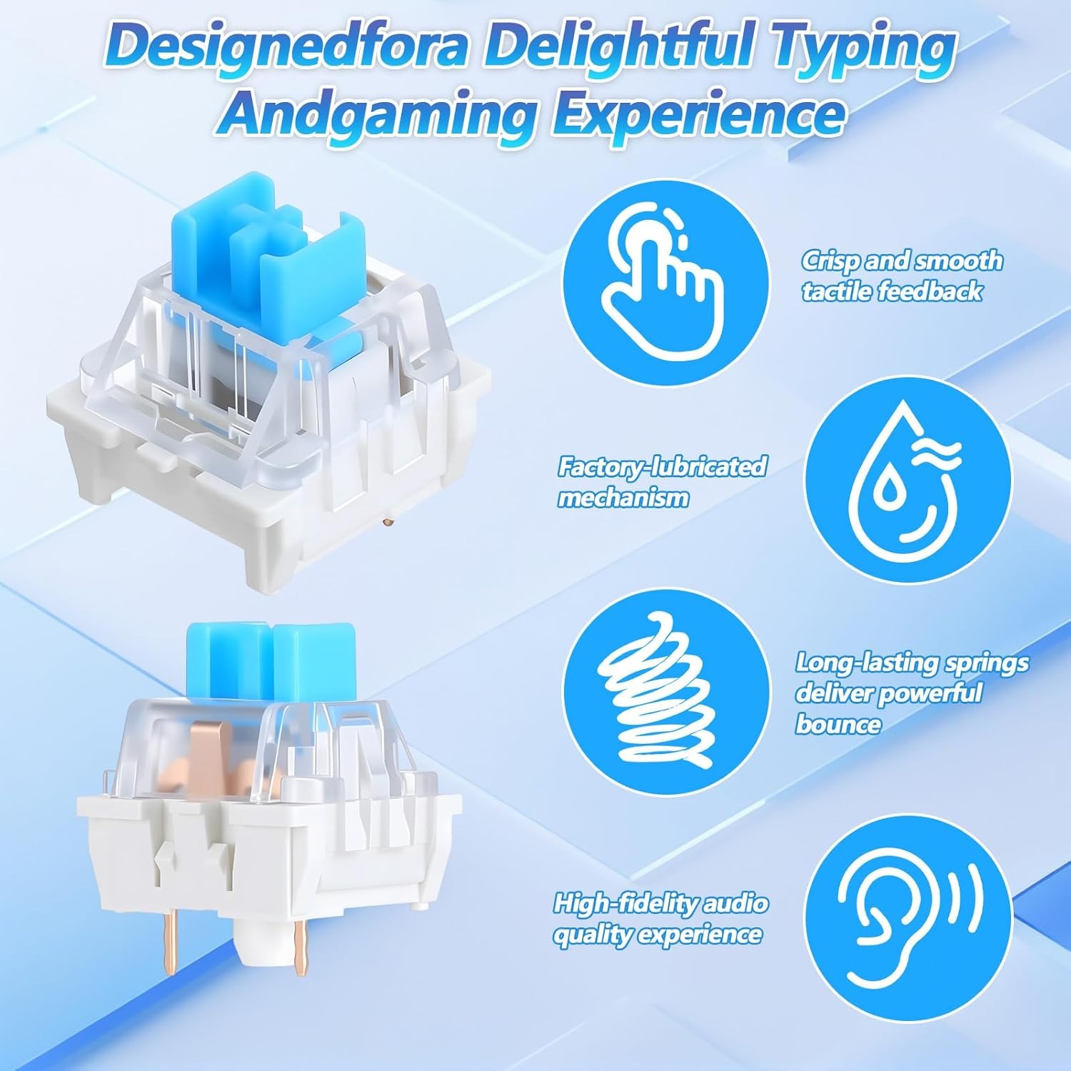 100 Practical Blue Switches, H – Gaming Keyboard Types recenzja i cena