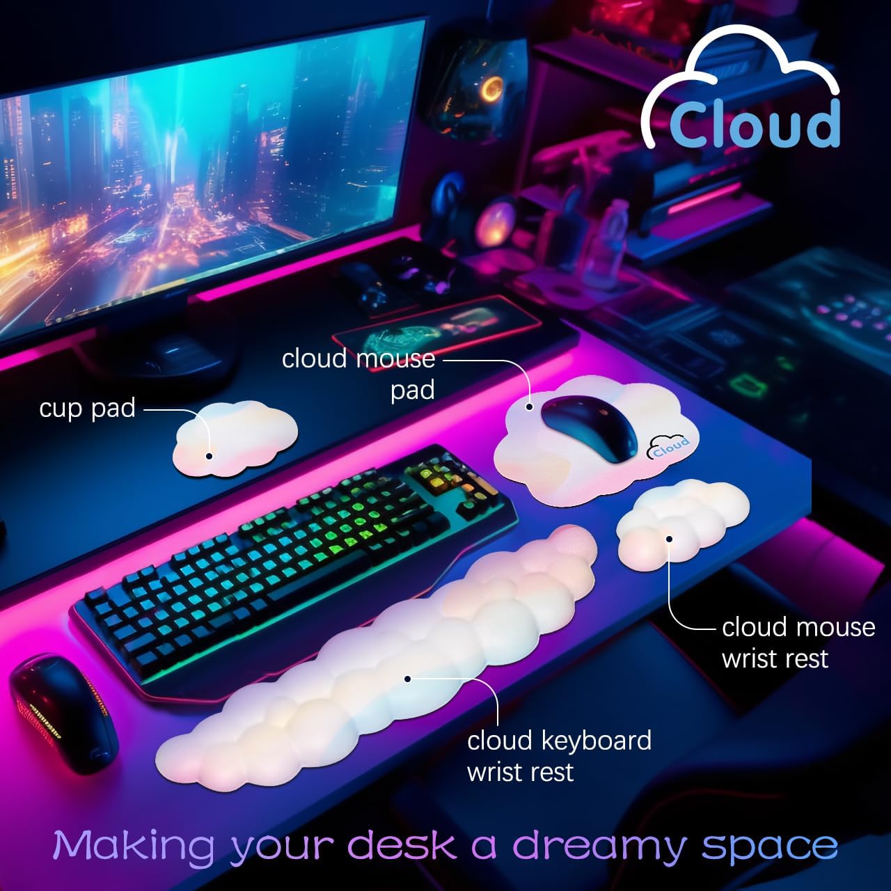 Ergonomic Cloud Wrist Rest wit – Gaming Keyboard Types recenzja i cena