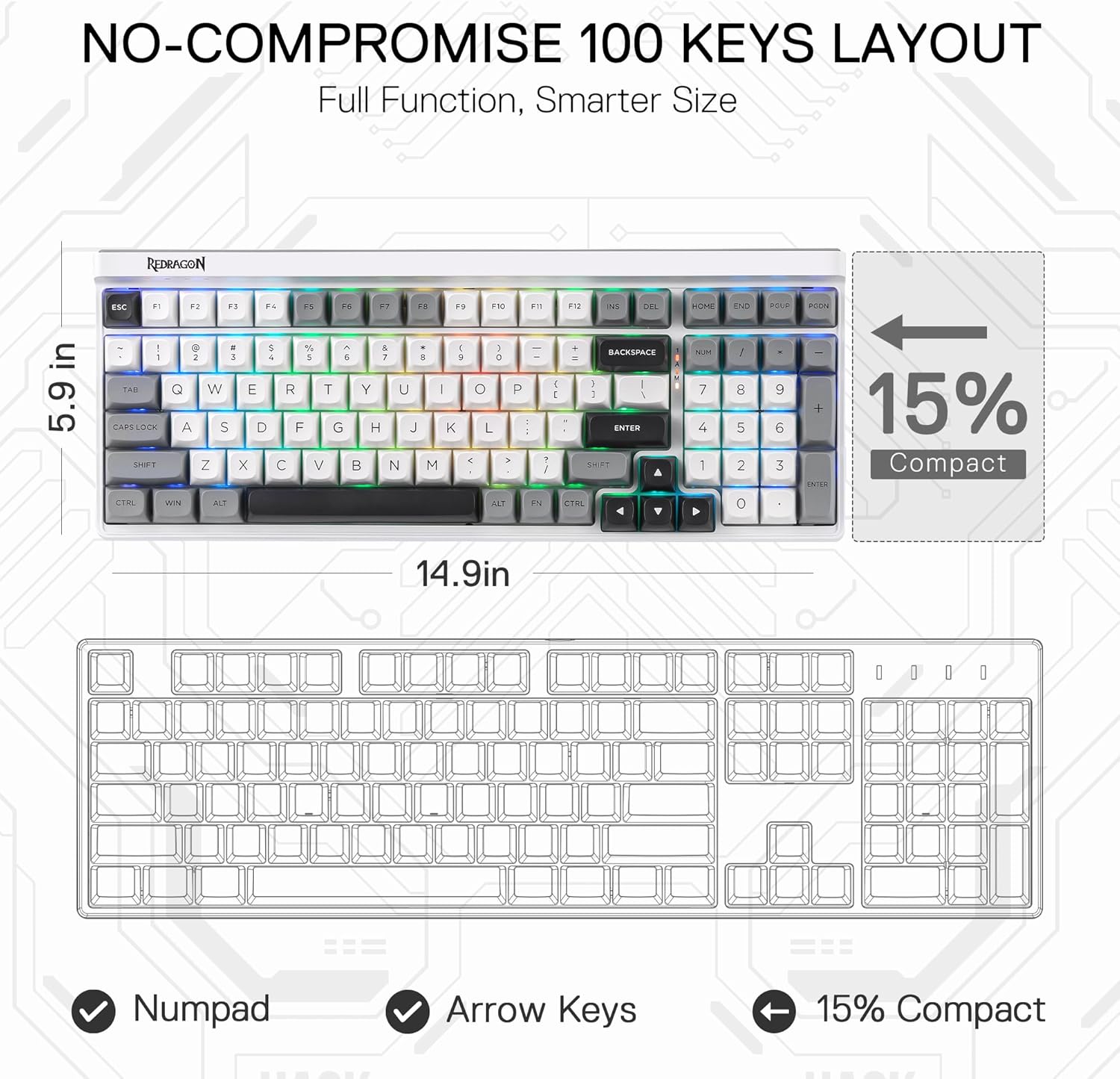Redragon K656 PRO 3-Mode Wirel – Gaming Keyboard No Noise recenzja i cena