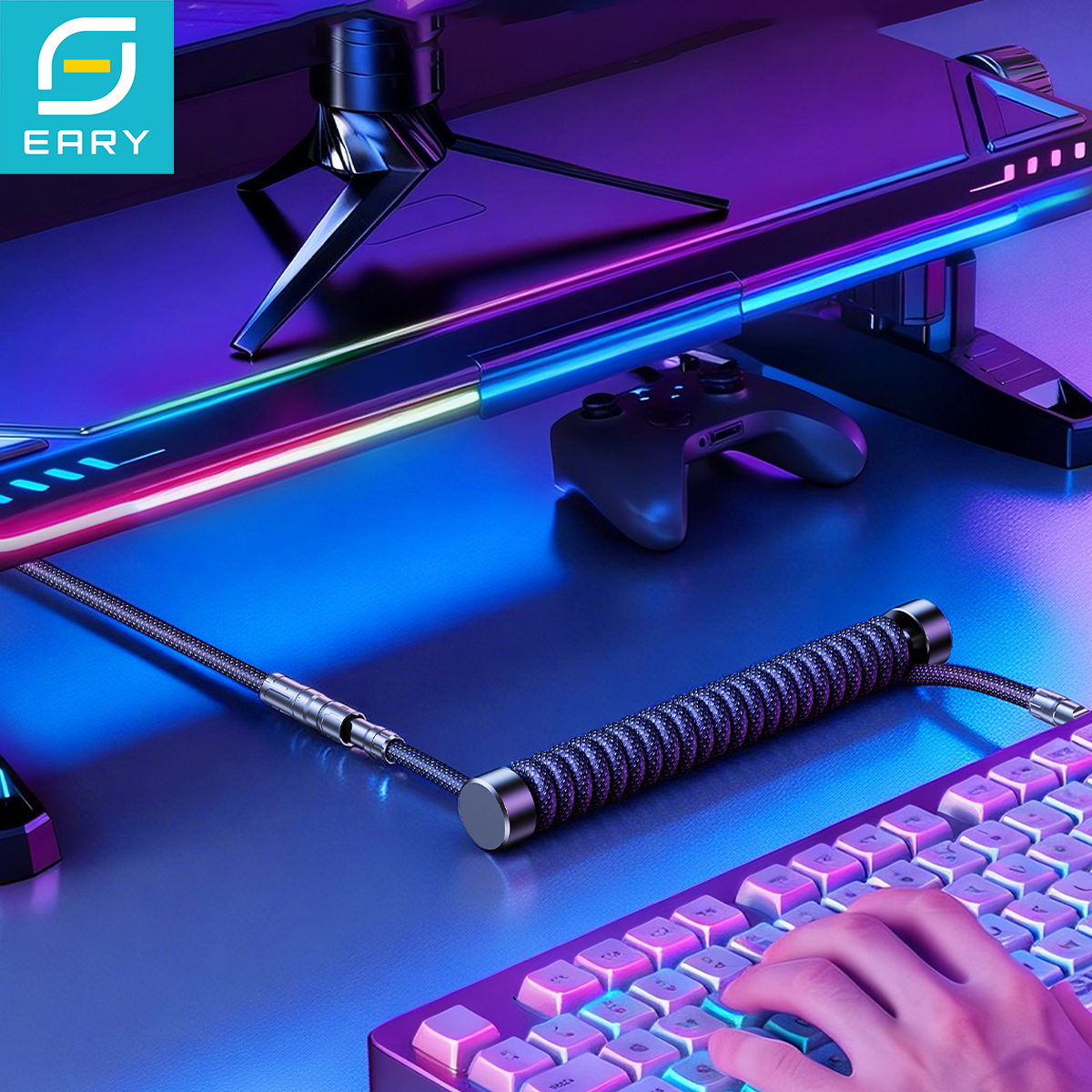 Eary 1.2m Coiled Keyboard Cabl – Gaming Keyboard Types recenzja i cena