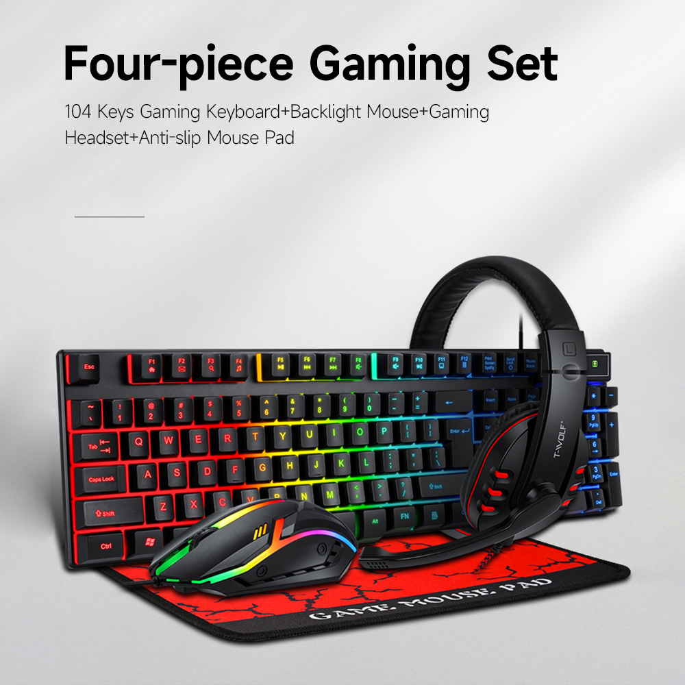 T-WOLF TF800 Four-piece Gaming – Gaming Keyboard Mouse And Headset Combo recenzja i cena
