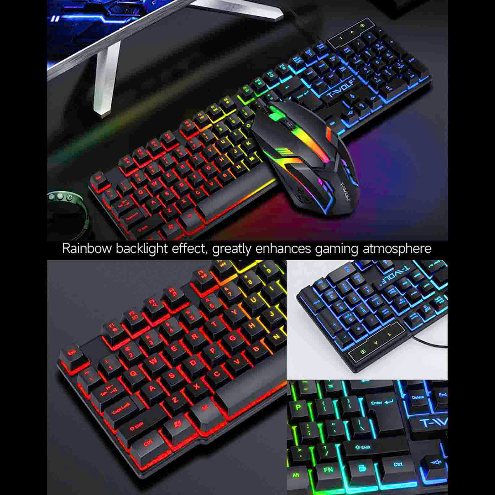 T-WOLF TF800 Four-piece Gaming – Gaming Keyboard Mouse And Headset Combo recenzja i cena