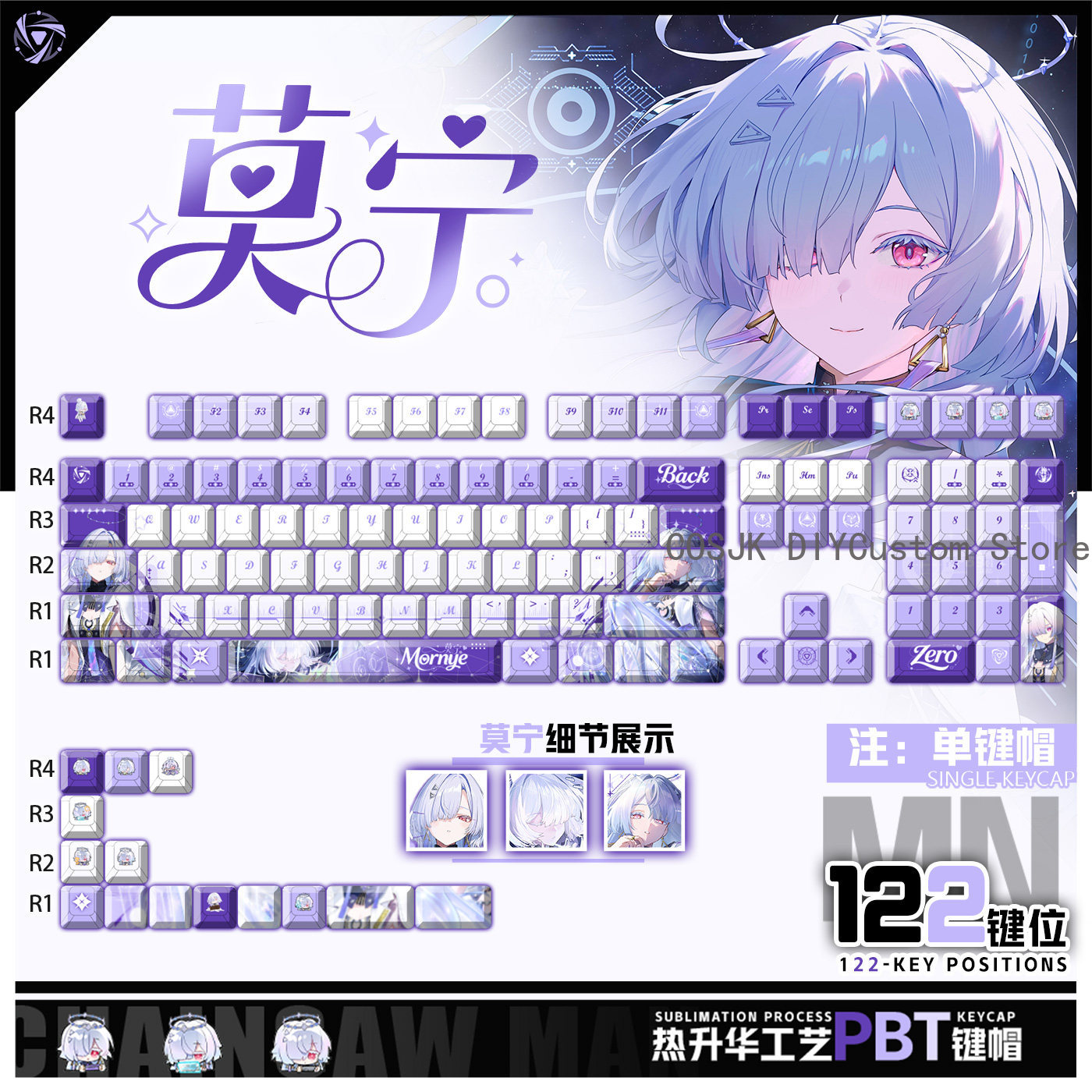 122 Keys Anime Mornye Wutherin – Gaming Keyboard Mechanical recenzja i cena