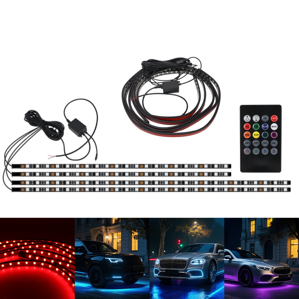 90+120CM Car RGB Chassis Light – Rgb Underglow Strip recenzja i cena
