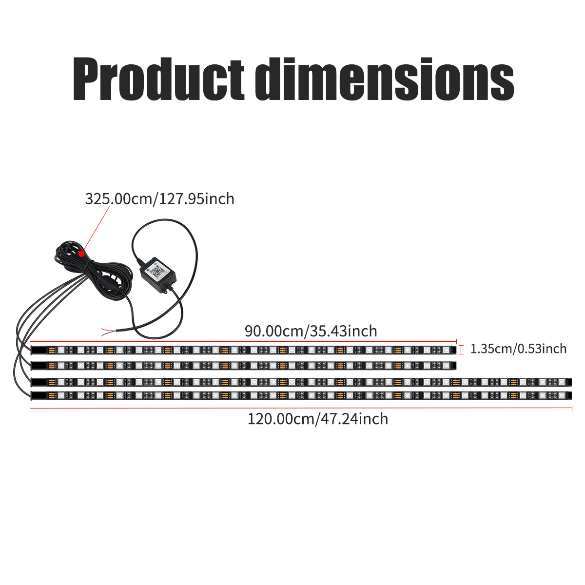 90+120CM Car RGB Chassis Light – Rgb Underglow Strip recenzja i cena