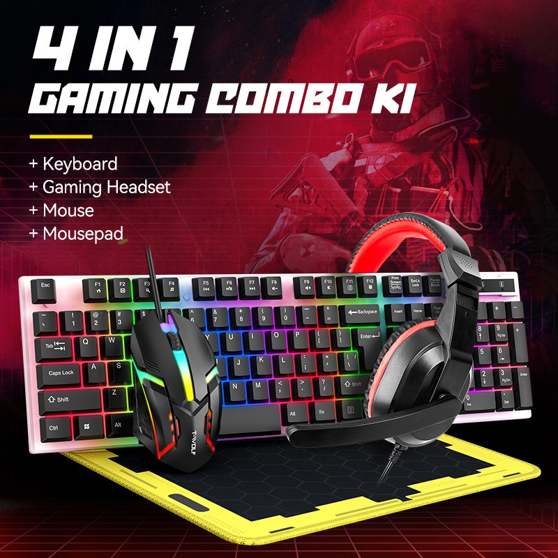 T-Wolf Tf240 4 In 1 Spanish Ga – Gaming Keyboard Mouse And Headset Combo recenzja i cena