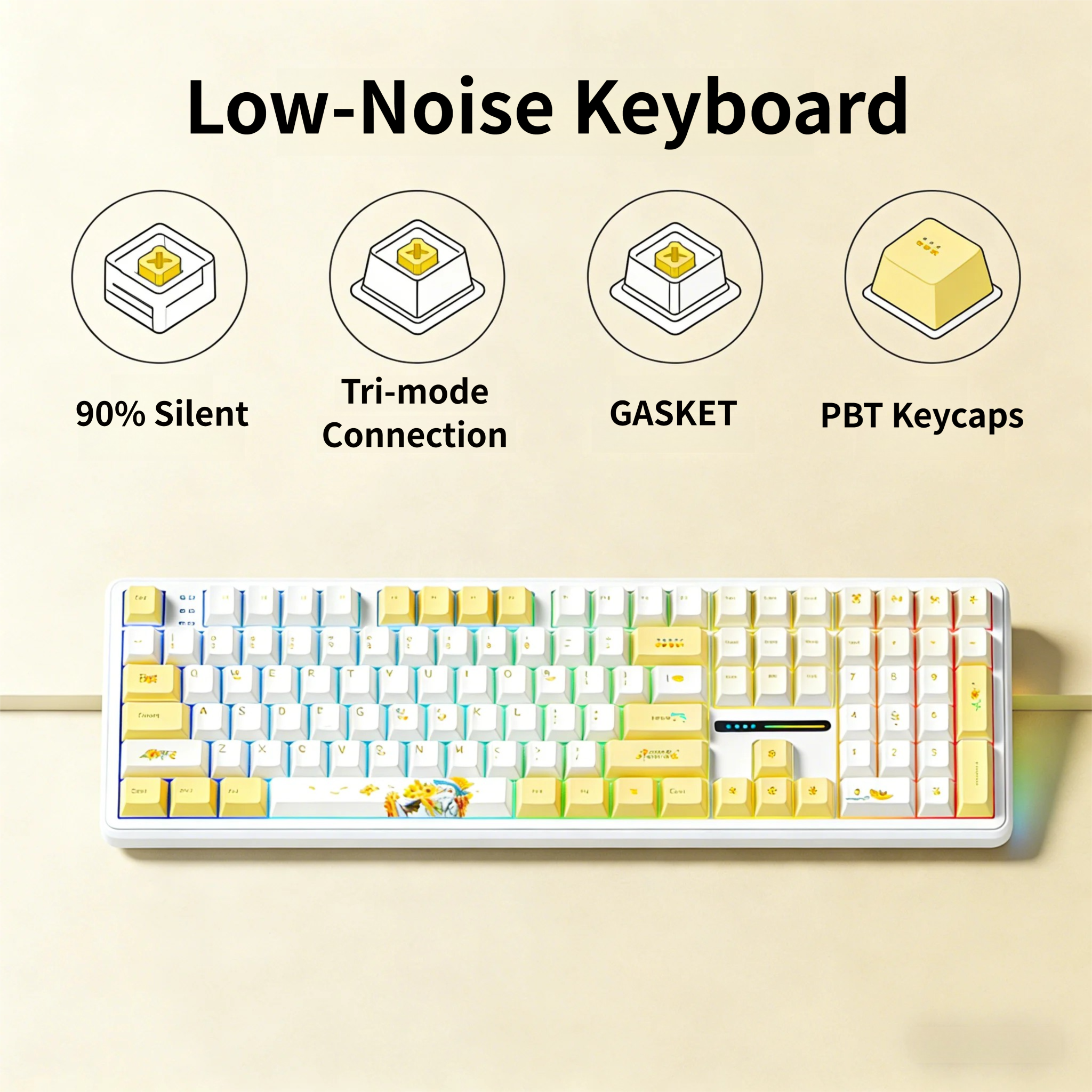 AULA F108 Wireless Keyboard Lo – Gaming Keyboard No Noise recenzja i cena