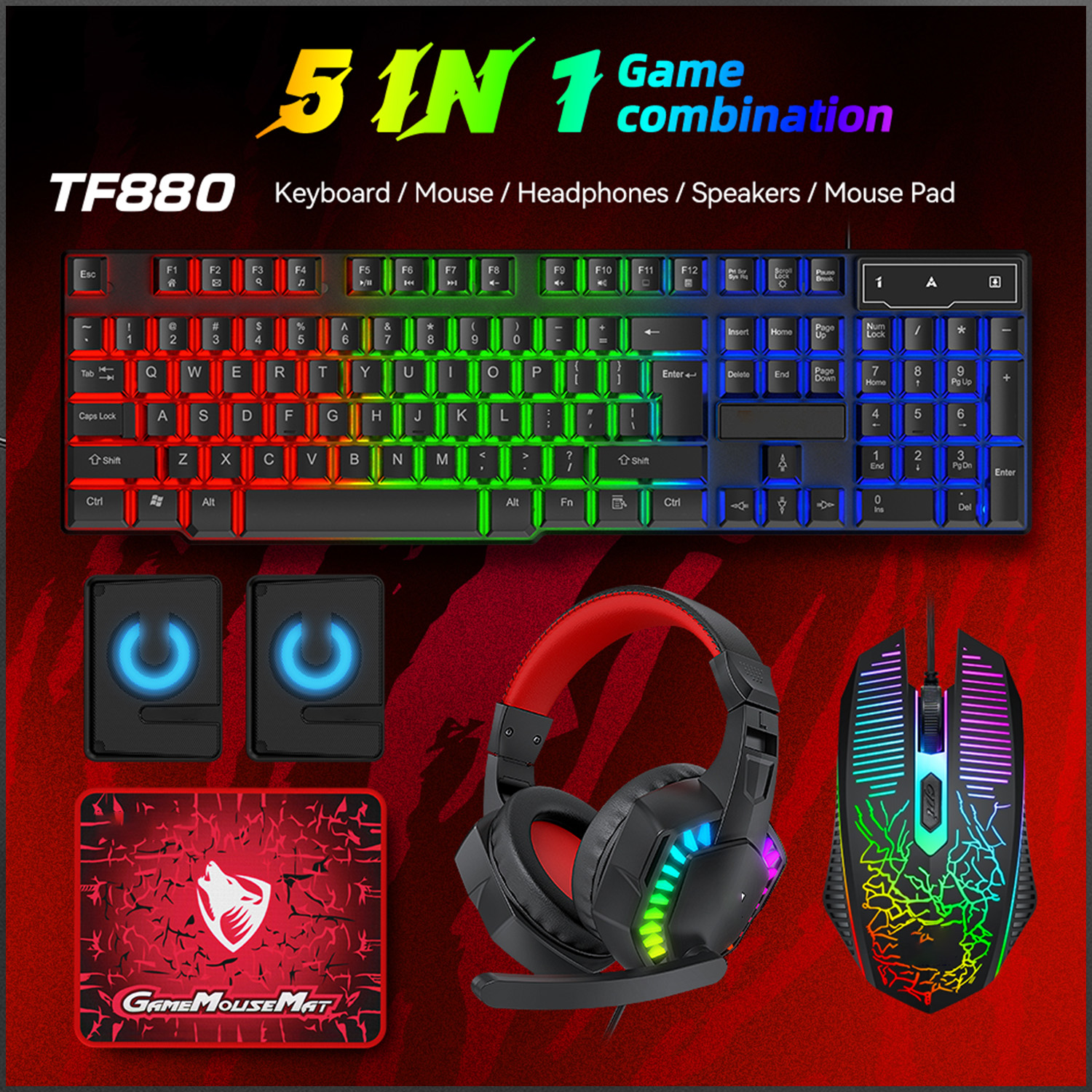 5-in-1 Set Gaming Combo Keyboa – Gaming Keyboard Mouse And Headset Combo recenzja i cena