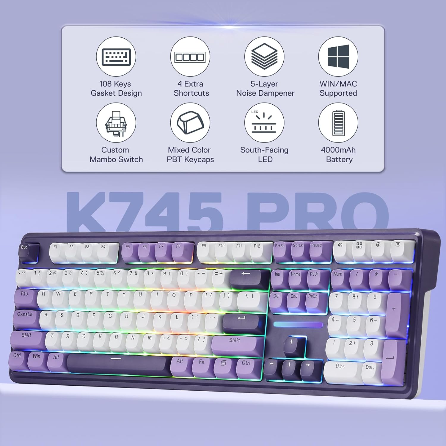 Wireless Gasket RGB Gaming Key – Gaming Keyboard No Noise recenzja i cena