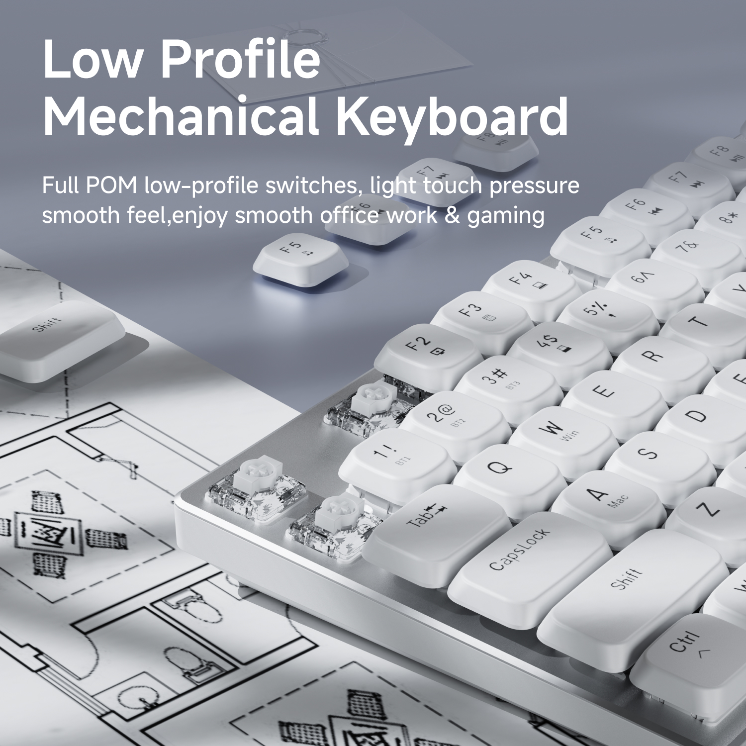 EWEADN Wireless Low-Profile Me – Gaming Keyboard Mechanical recenzja i cena