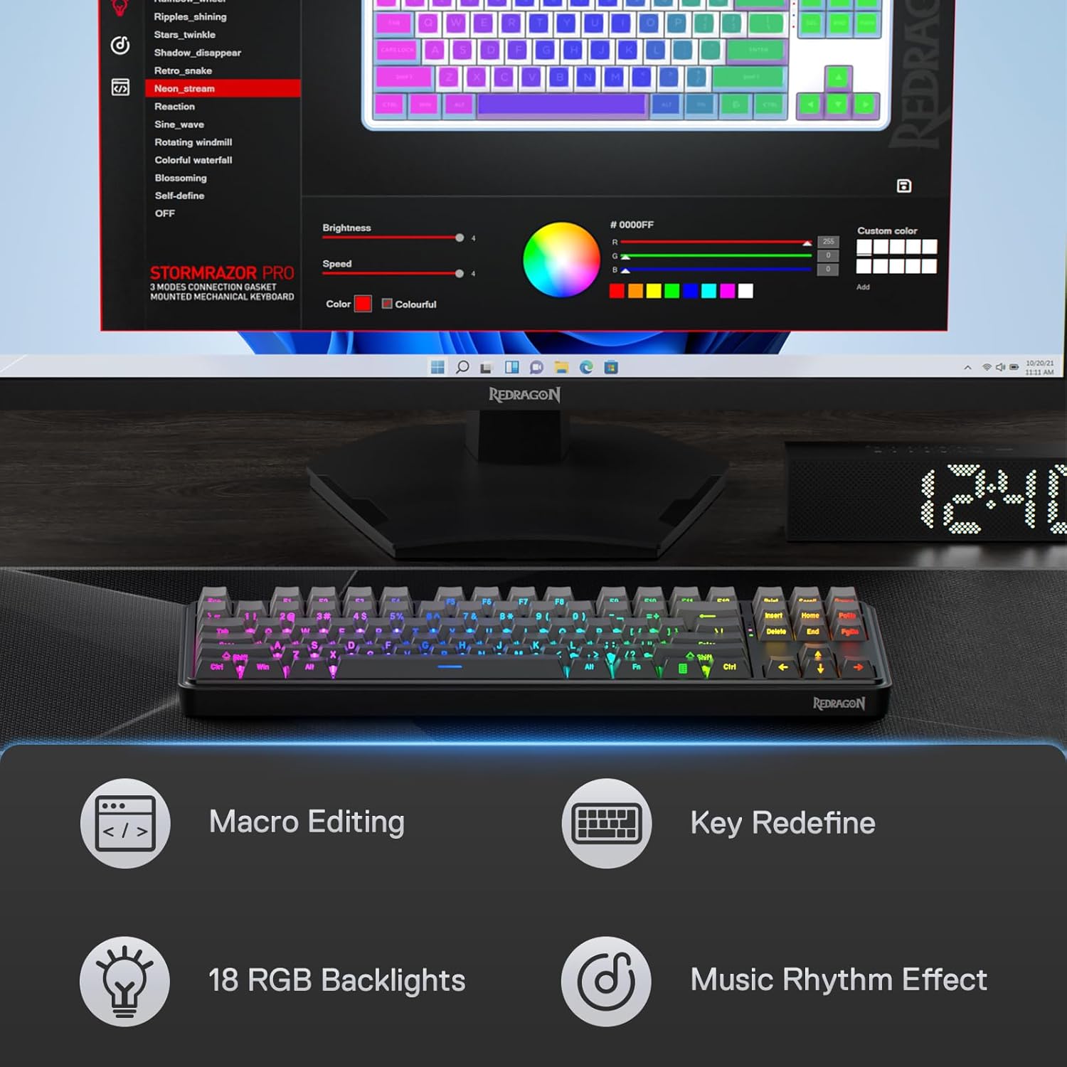 Redragon K707 PRO GB 80% Gaske – Gaming Keyboard No Noise recenzja i cena