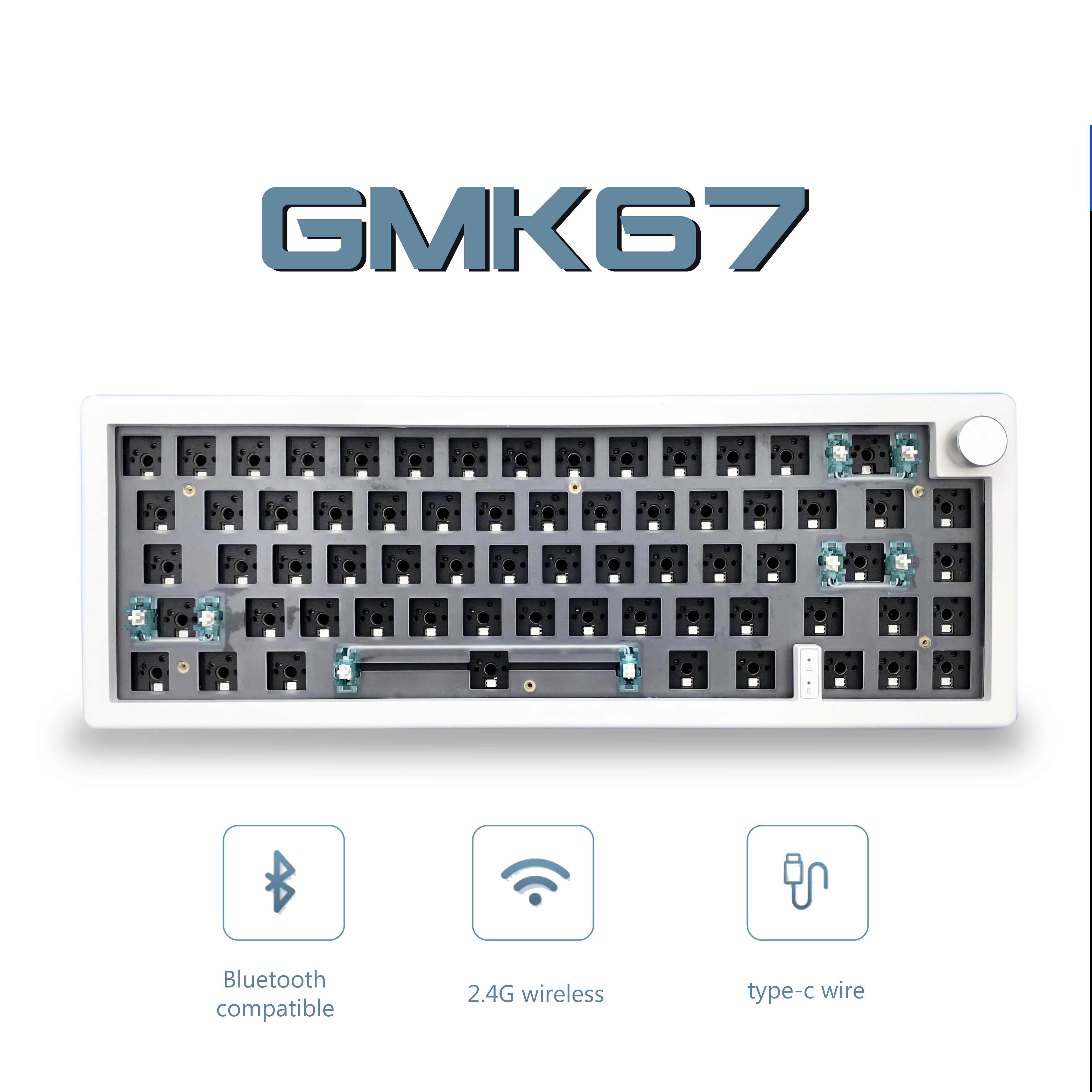 GMK67 65% Gasket Bluetooth 2.4 – Hot Swap Pcb recenzja i cena