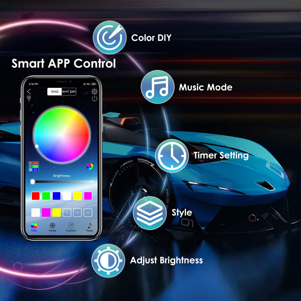 Wireless LED Car Flexible Unde – Rgb Underglow Strip recenzja i cena