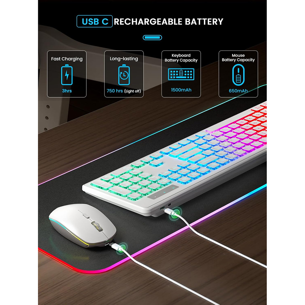 Backlit Wireless Keyboard and  – Gaming Keyboard Mouse Set recenzja i cena