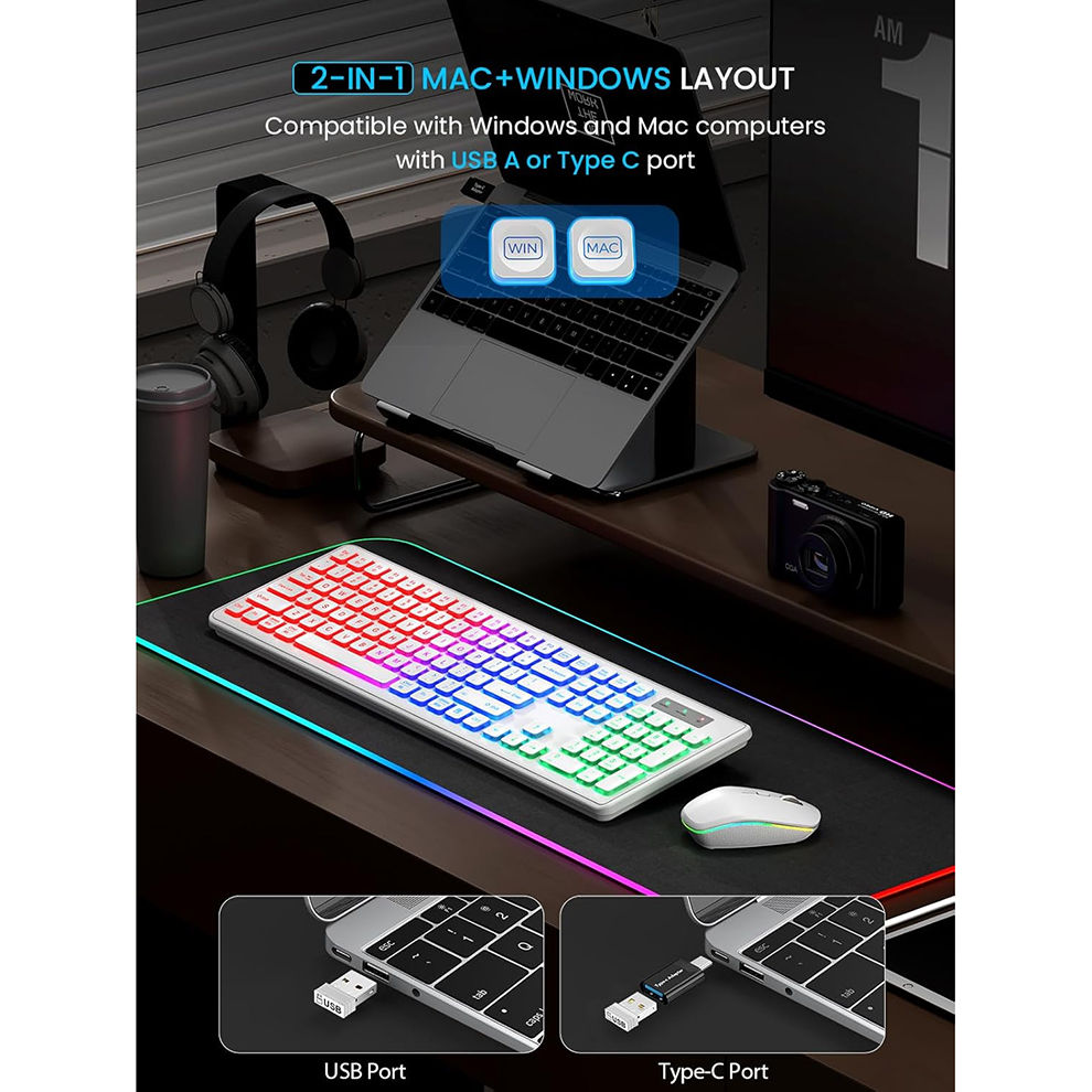 Backlit Wireless Keyboard and  – Gaming Keyboard Mouse Set recenzja i cena